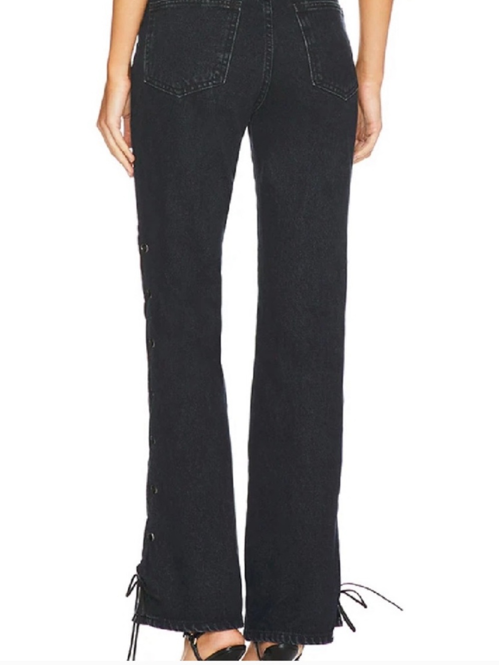 Revolve superdown Jayda lace up Jean in black - Picture 3 of 5
